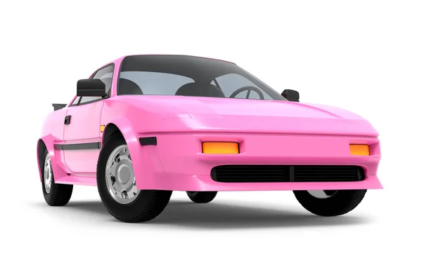 Carro 1980 cyberpunk rosa — Fotografia de Stock