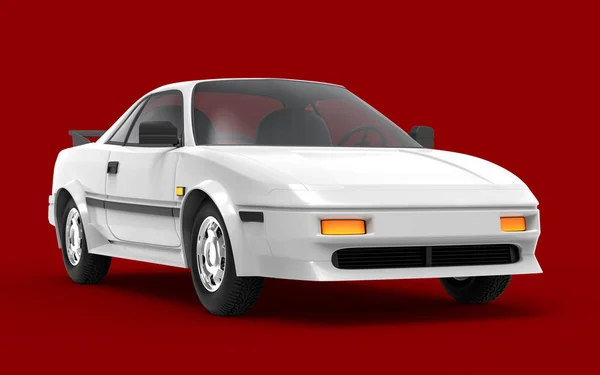 Retro Car 80S Cyberpunk Style Isolated Red Illustration — Stock Photo, Image