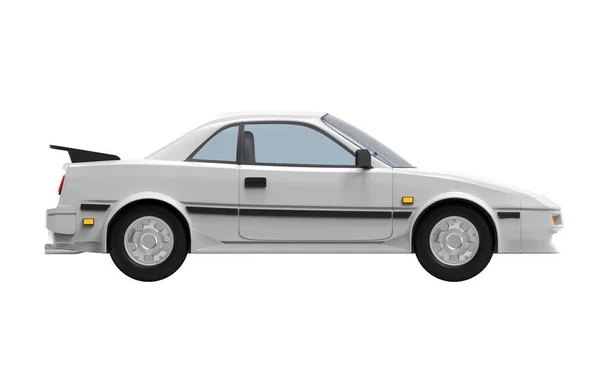 Samochód Retro 80S Cyberpunk Styl Widok Boku Białym Tle Ilustracja — Zdjęcie stockowe