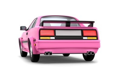 Araba 1980 cyberpunk pembe geri