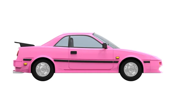 Po stronie cyberpunk różowy samochód 1980 — Zdjęcie stockowe