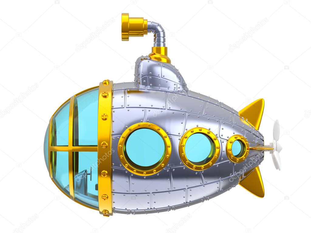 cartoon metal submarine side