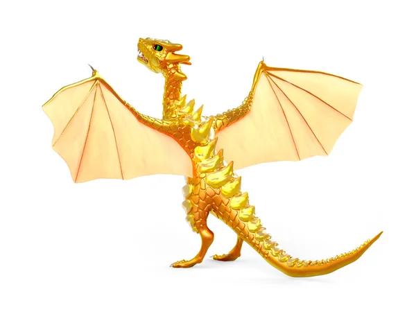 Dragon gestegen 3d terug — Stockfoto