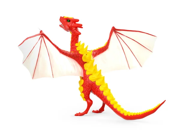 Drache auferstanden 3d zurück — Stockfoto