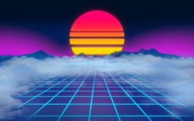 80s cyberpunk arka plan