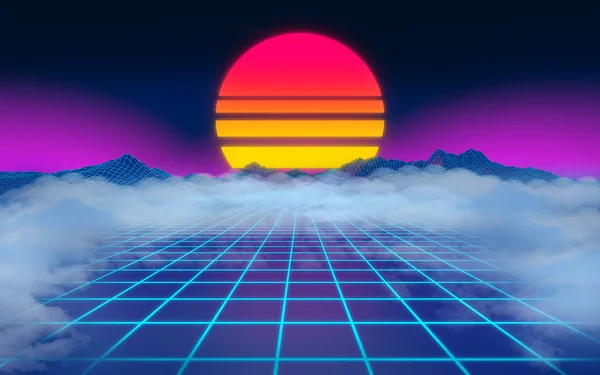 80s cyberpunk fondo — Foto de Stock