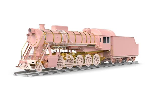Vecchio treno a vapore rosa — Foto Stock