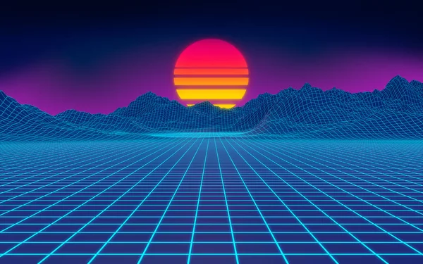 80s cyberpunk background — Stock Photo, Image