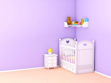 bebek yatak odası boş duvar