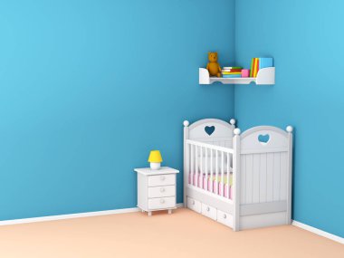 bebek yatak odası boş duvar