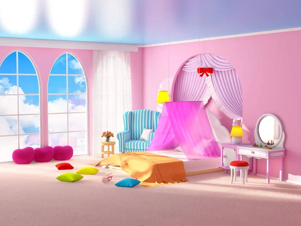 Princess room with armchair — Stock Photo, Image