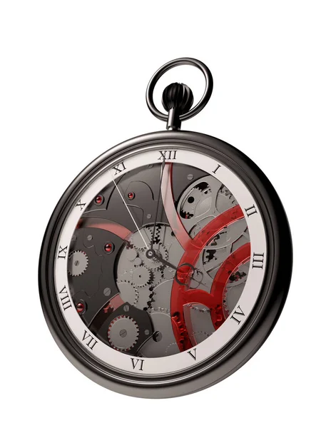 Reloj de bolsillo steampunk negro 3d — Foto de Stock
