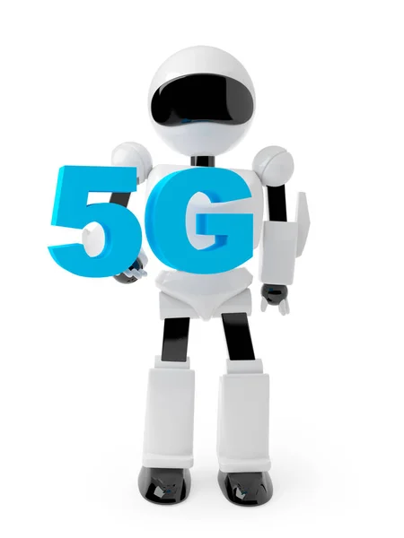 Android holding simbol 5G — Fotografie, imagine de stoc