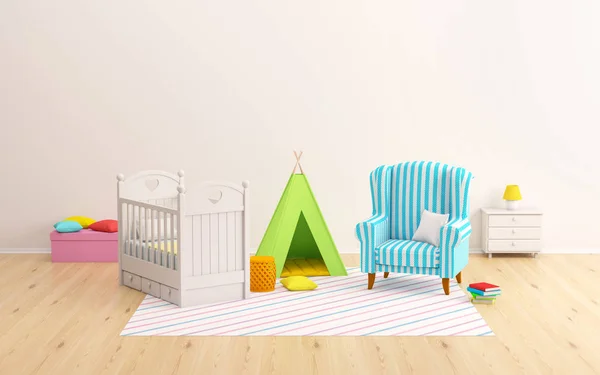 Babyroom Tipi och fåtölj — Stockfoto