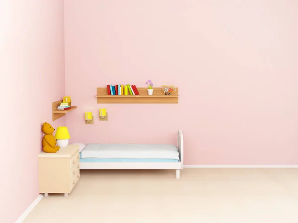 Habitación de bebé con cama y lámparas de noche —  Fotos de Stock