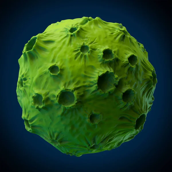 Satellitmåne grön 3d — Stockfoto