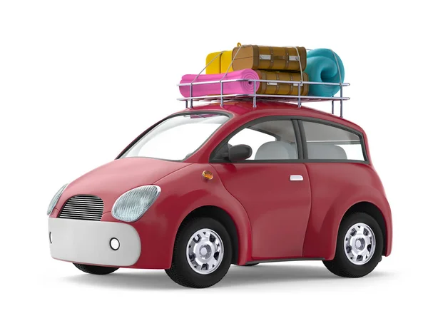 Small cute car with suitcases — 스톡 사진