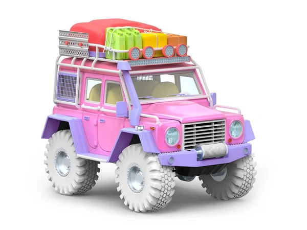 Geländewagen mit Sand-Cartoon — Stockfoto