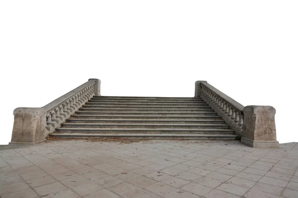 Ortaçağ Merdivenleri Beyaz Üzerine Izole Edilmiş Stok Fotoğraf