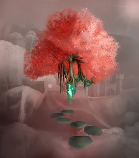 Flying Tree Fantasy Scenery — Stock Photo, Image