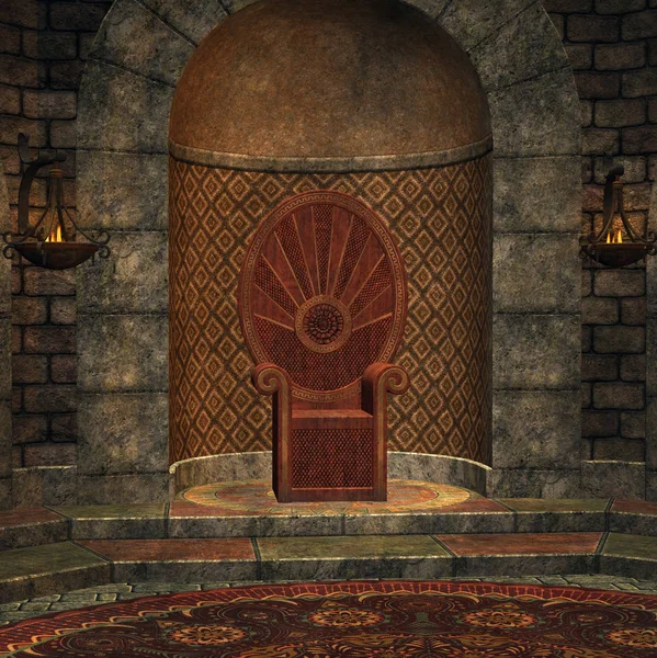 Izba Tronu Pałacu Mistery Ilustracji — Zdjęcie stockowe