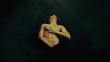 Seksi erkek dans duman arka planda