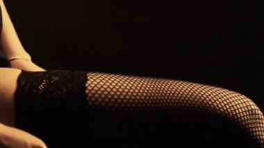 Şehvetli Bayan çorap Siyah giyinme