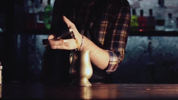 Bartender membuat koktail — Stok Video