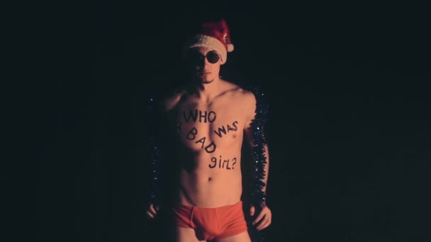 Sexy bad Santa — Wideo stockowe