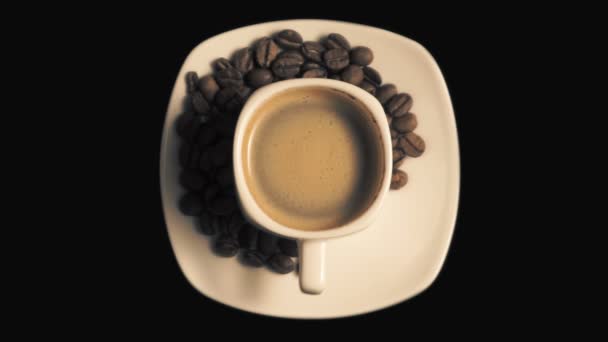 Caffè e chicchi di caffè — Video Stock