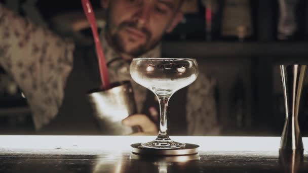 Bartendern gör en cocktail — Stockvideo