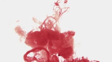 Suda akan soyut kırmızı mürekkep rengi