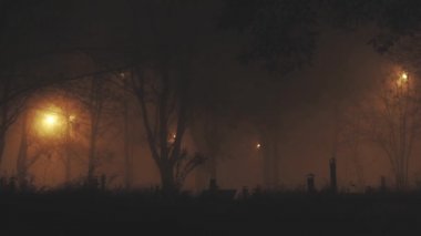 Sisli, korkunç sonbahar gecesi arkaplanı