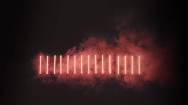 赤いライトと煙の背景 — ストック動画