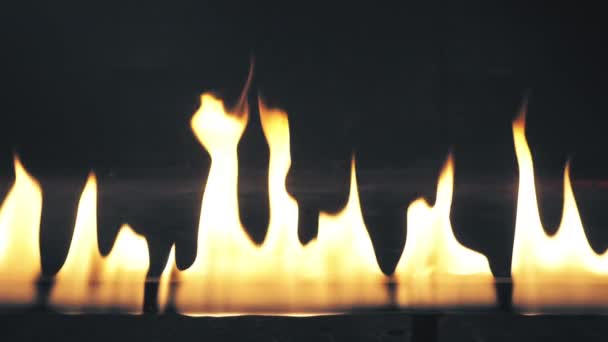 Fire line in slow motion on black — Stock Video