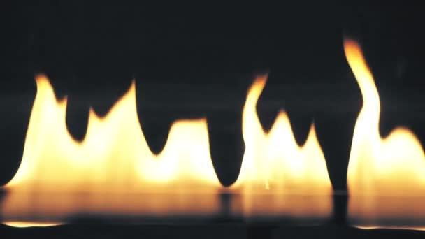 Fire line in slow motion on black — Stock Video