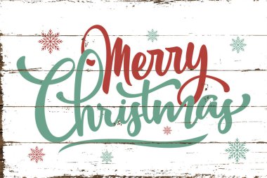 Vintage Merry Christmas Sign with Shiplap Design clipart