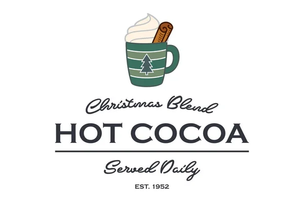 Vintage Christmas Blend Hot Cocoa Sign ストックイラスト