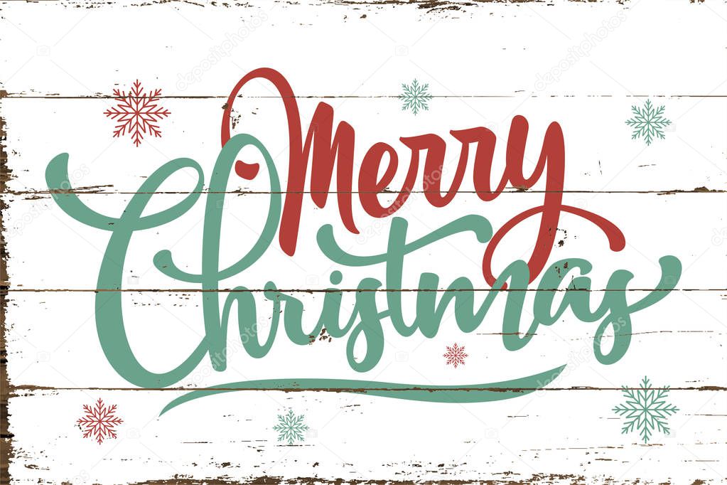 Vintage Merry Christmas Sign with Shiplap Design
