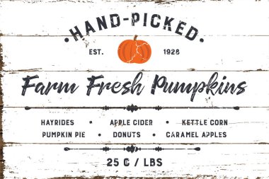 Farm Fresh Pumpkin Patch with Shiplap Design clipart