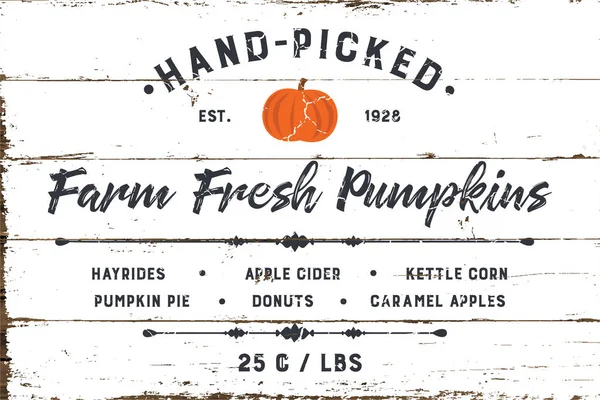 Farm Fresh Pumpkin Patch Shiplap Dizájnnal Stock Illusztrációk