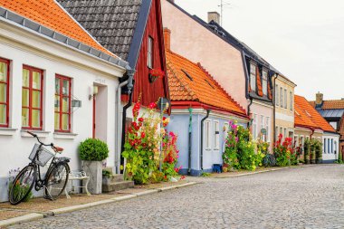 Swedish Village Alley With Doors and Plants, Ystad clipart