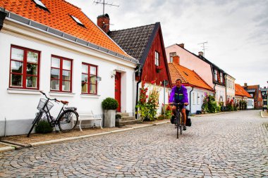 Swedish Village Alley With Doors and Plants, Ystad clipart