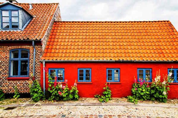 Röd Byggnad Ribe Danmark — Stockfoto