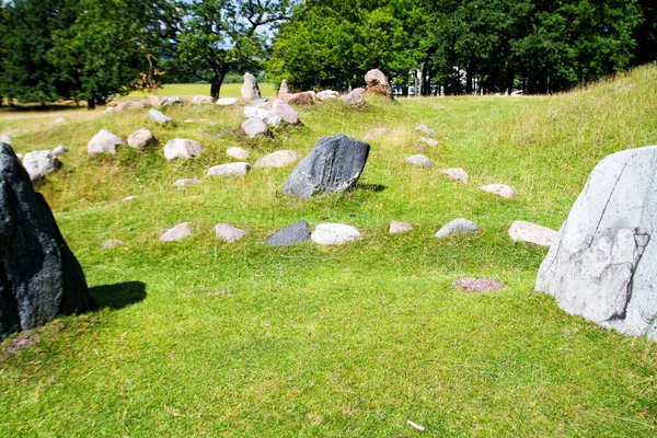 Sepulturas Antigas Pedra Viking Aalborg Dinamarca — Fotografia de Stock