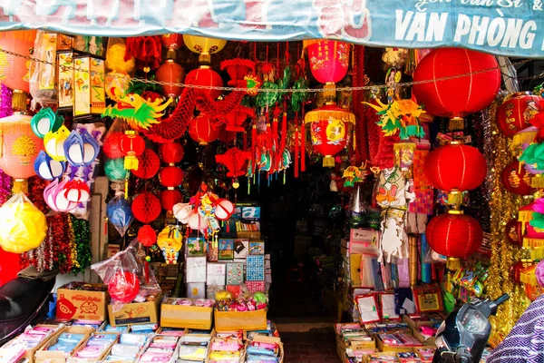 Tradycyjne Lampy Sajgonie Chi Minh Wietnam — Zdjęcie stockowe