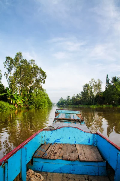 Barco Pesca Delta Del Mekong Vietnam Sudeste Asiático — Foto de Stock