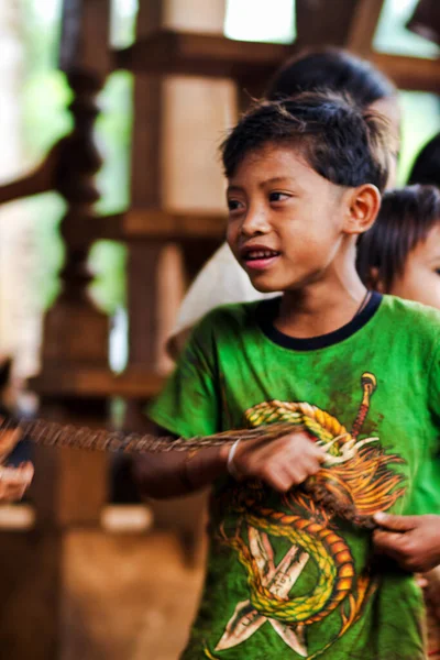 Bolaven Plateau Laos Setembro Crianças Não Identificadas Planalto Bolaven Laos — Fotografia de Stock