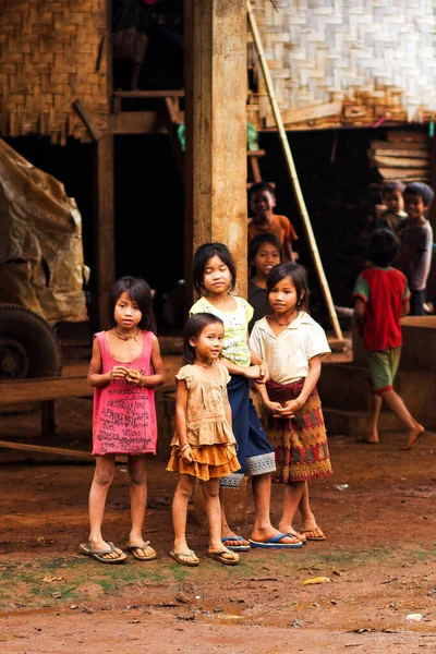 Bolaven Plateau Laos Septiembre Niños Identificados Bolaven Plateau Laos Septiembre —  Fotos de Stock