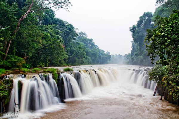 Cachoeira Tad Suam Província Champasak Laos — Fotografia de Stock